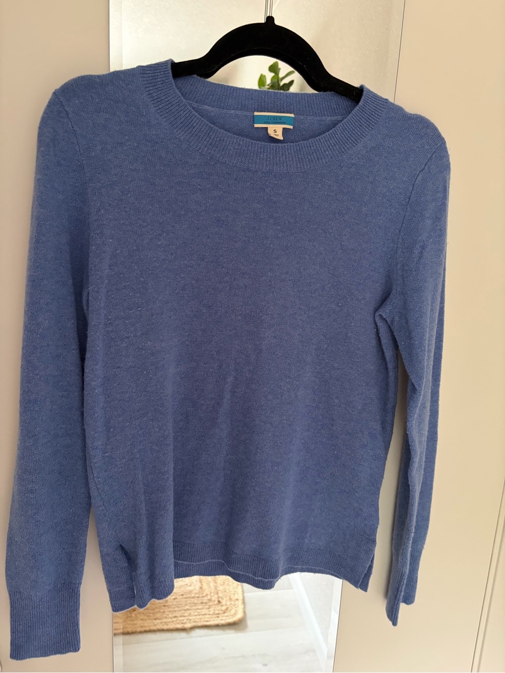 J. Crew Blue Cashmere Crewneck Sweater